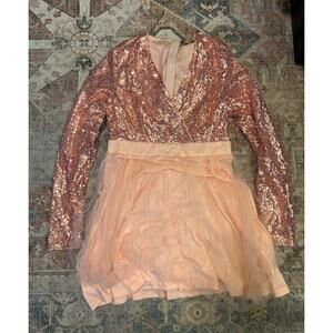 Double Crazy Pink Sequins Tutu Dress, Sz Kids Large